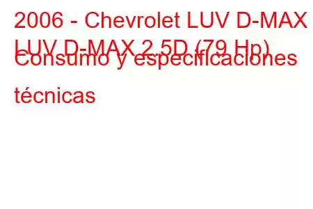 2006 - Chevrolet LUV D-MAX
LUV D-MAX 2.5D (79 Hp) Consumo y especificaciones técnicas