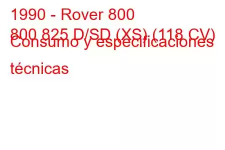 1990 - Rover 800
800 825 D/SD (XS) (118 CV) Consumo y especificaciones técnicas