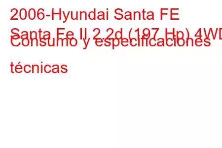 2006-Hyundai Santa FE
Santa Fe II 2.2d (197 Hp) 4WD Consumo y especificaciones técnicas