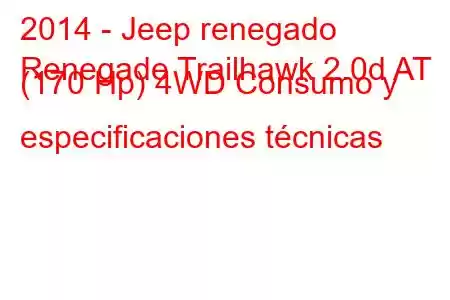 2014 - Jeep renegado
Renegade Trailhawk 2.0d AT (170 Hp) 4WD Consumo y especificaciones técnicas