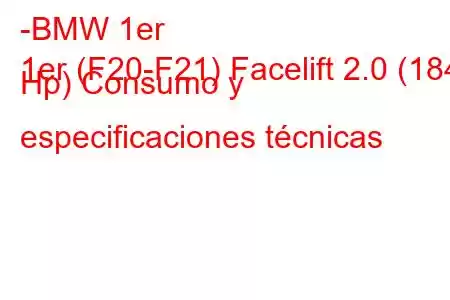 -BMW 1er
1er (F20-F21) Facelift 2.0 (184 Hp) Consumo y especificaciones técnicas