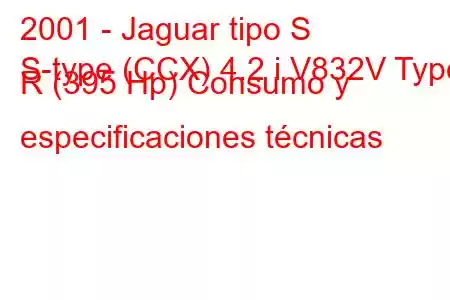 2001 - Jaguar tipo S
S-type (CCX) 4.2 i V832V Type R (395 Hp) Consumo y especificaciones técnicas