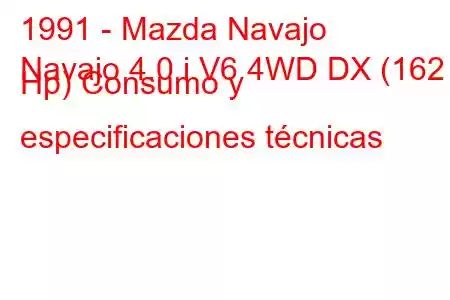 1991 - Mazda Navajo
Navajo 4.0 i V6 4WD DX (162 Hp) Consumo y especificaciones técnicas