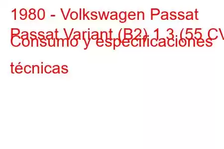 1980 - Volkswagen Passat
Passat Variant (B2) 1.3 (55 CV) Consumo y especificaciones técnicas