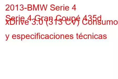 2013-BMW Serie 4
Serie 4 Gran Coupé 435d xDrive 3.0 (313 CV) Consumo y especificaciones técnicas