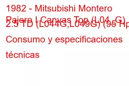 1982 - Mitsubishi Montero
Pajero I Canvas Top (L04_G) 2.5 TD (L044G,L049G) (95 Hp) Consumo y especificaciones técnicas