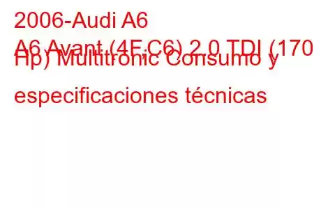 2006-Audi A6
A6 Avant (4F,C6) 2.0 TDI (170 Hp) Multitronic Consumo y especificaciones técnicas