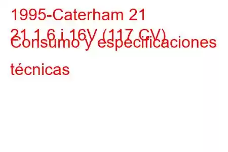 1995-Caterham 21
21 1.6 i 16V (117 CV) Consumo y especificaciones técnicas