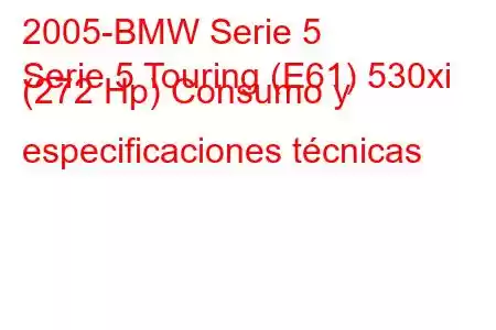 2005-BMW Serie 5
Serie 5 Touring (E61) 530xi (272 Hp) Consumo y especificaciones técnicas