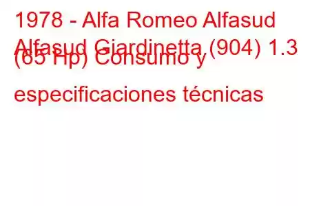 1978 - Alfa Romeo Alfasud
Alfasud Giardinetta (904) 1.3 (65 Hp) Consumo y especificaciones técnicas