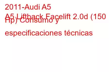 2011-Audi A5
A5 Liftback Facelift 2.0d (150 Hp) Consumo y especificaciones técnicas