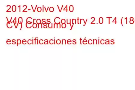 2012-Volvo V40
V40 Cross Country 2.0 T4 (180 CV) Consumo y especificaciones técnicas