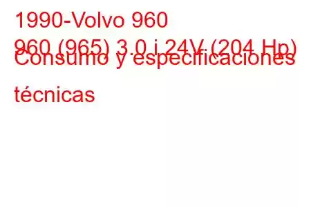 1990-Volvo 960
960 (965) 3.0 i 24V (204 Hp) Consumo y especificaciones técnicas