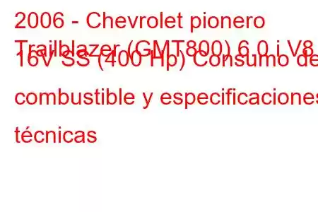 2006 - Chevrolet pionero
Trailblazer (GMT800) 6.0 i V8 16V SS (400 Hp) Consumo de combustible y especificaciones técnicas