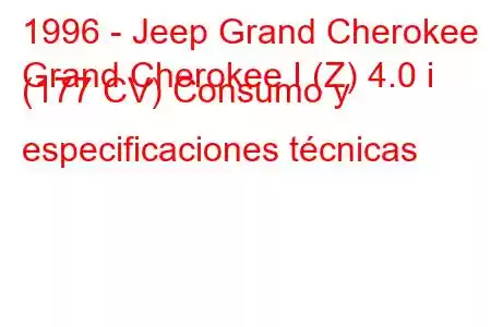 1996 - Jeep Grand Cherokee
Grand Cherokee I (Z) 4.0 i (177 CV) Consumo y especificaciones técnicas