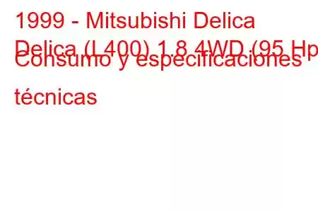 1999 - Mitsubishi Delica
Delica (L400) 1.8 4WD (95 Hp) Consumo y especificaciones técnicas