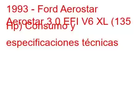 1993 - Ford Aerostar
Aerostar 3.0 EFI V6 XL (135 Hp) Consumo y especificaciones técnicas