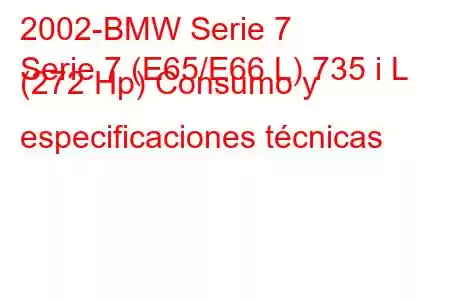 2002-BMW Serie 7
Serie 7 (E65/E66 L) 735 i L (272 Hp) Consumo y especificaciones técnicas