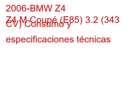 2006-BMW Z4
Z4 M Coupé (E85) 3.2 (343 CV) Consumo y especificaciones técnicas