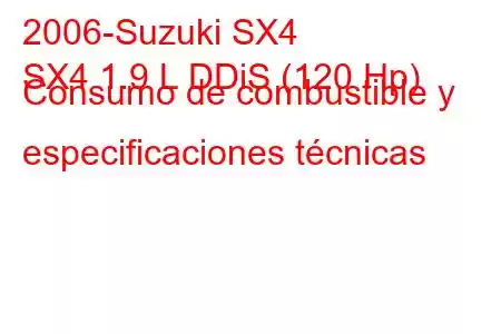 2006-Suzuki SX4
SX4 1.9 L DDiS (120 Hp) Consumo de combustible y especificaciones técnicas