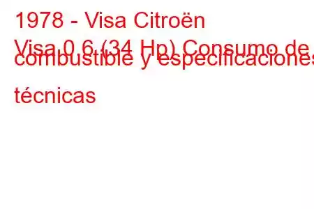 1978 - Visa Citroën
Visa 0.6 (34 Hp) Consumo de combustible y especificaciones técnicas