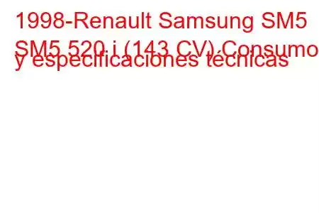 1998-Renault Samsung SM5
SM5 520 i (143 CV) Consumo y especificaciones técnicas