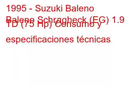 1995 - Suzuki Baleno
Baleno Schrдgheck (EG) 1.9 TD (75 Hp) Consumo y especificaciones técnicas