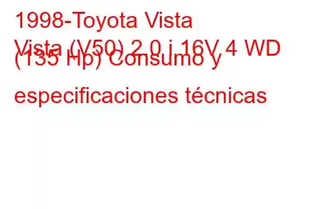 1998-Toyota Vista
Vista (V50) 2.0 i 16V 4 WD (135 Hp) Consumo y especificaciones técnicas