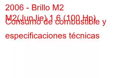 2006 - Brillo M2
M2(JunJie) 1.6 (100 Hp) Consumo de combustible y especificaciones técnicas