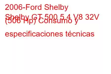 2006-Ford Shelby
Shelby GT 500 5.4 V8 32V (506 Hp) Consumo y especificaciones técnicas