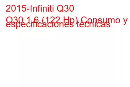 2015-Infiniti Q30
Q30 1.6 (122 Hp) Consumo y especificaciones técnicas