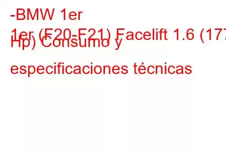 -BMW 1er
1er (F20-F21) Facelift 1.6 (177 Hp) Consumo y especificaciones técnicas