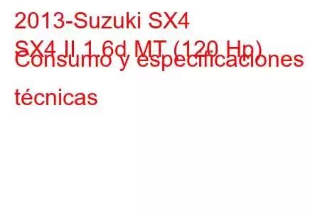 2013-Suzuki SX4
SX4 II 1.6d MT (120 Hp) Consumo y especificaciones técnicas