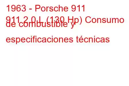 1963 - Porsche 911
911 2.0 L (130 Hp) Consumo de combustible y especificaciones técnicas