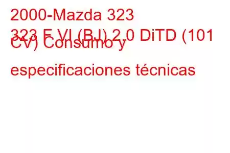 2000-Mazda 323
323 F VI (BJ) 2.0 DiTD (101 CV) Consumo y especificaciones técnicas