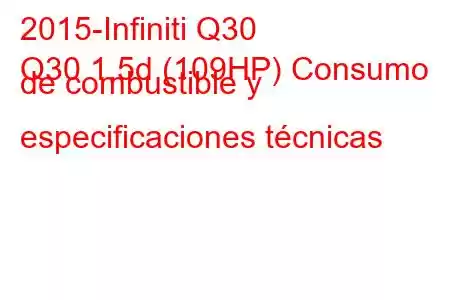 2015-Infiniti Q30
Q30 1.5d (109HP) Consumo de combustible y especificaciones técnicas