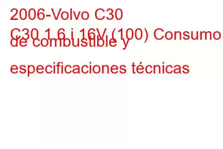 2006-Volvo C30
C30 1.6 i 16V (100) Consumo de combustible y especificaciones técnicas