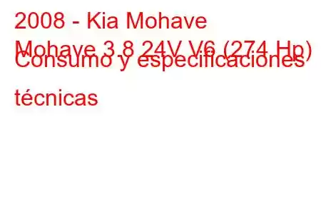 2008 - Kia Mohave
Mohave 3.8 24V V6 (274 Hp) Consumo y especificaciones técnicas