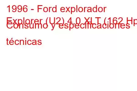 1996 - Ford explorador
Explorer (U2) 4.0 XLT (162 Hp) Consumo y especificaciones técnicas