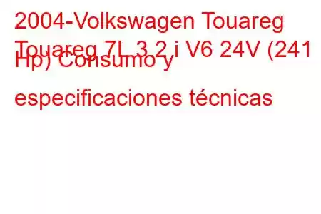 2004-Volkswagen Touareg
Touareg 7L 3.2 i V6 24V (241 Hp) Consumo y especificaciones técnicas