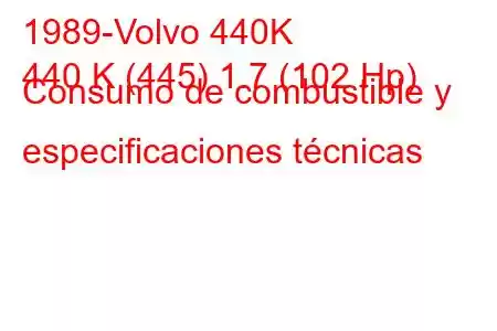 1989-Volvo 440K
440 K (445) 1.7 (102 Hp) Consumo de combustible y especificaciones técnicas