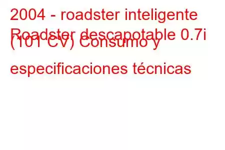 2004 - roadster inteligente
Roadster descapotable 0.7i (101 CV) Consumo y especificaciones técnicas