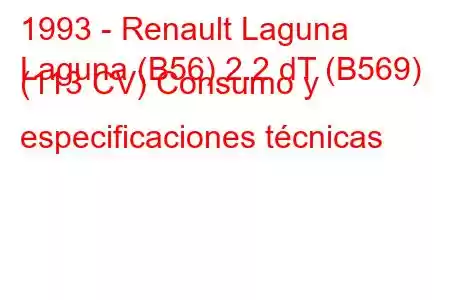 1993 - Renault Laguna
Laguna (B56) 2.2 dT (B569) (113 CV) Consumo y especificaciones técnicas