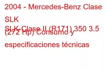 2004 - Mercedes-Benz Clase SLK
SLK-Clase II (R171) 350 3.5 (272 Hp) Consumo y especificaciones técnicas