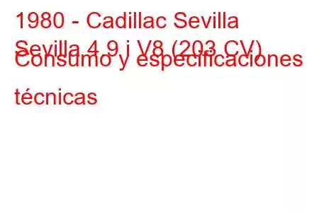 1980 - Cadillac Sevilla
Sevilla 4.9 i V8 (203 CV) Consumo y especificaciones técnicas