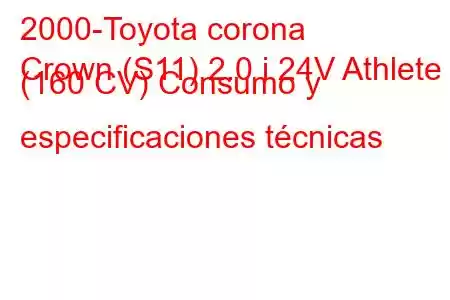 2000-Toyota corona
Crown (S11) 2.0 i 24V Athlete (160 CV) Consumo y especificaciones técnicas