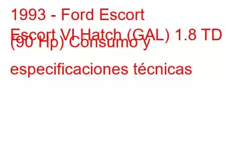 1993 - Ford Escort
Escort VI Hatch (GAL) 1.8 TD (90 Hp) Consumo y especificaciones técnicas