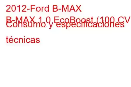 2012-Ford B-MAX
B-MAX 1.0 EcoBoost (100 CV) Consumo y especificaciones técnicas