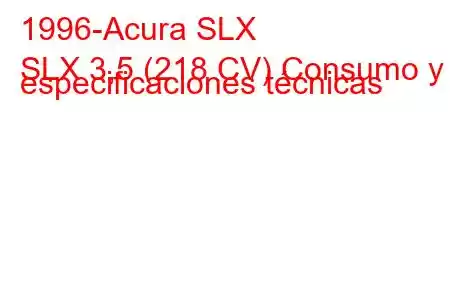 1996-Acura SLX
SLX 3,5 (218 CV) Consumo y especificaciones técnicas