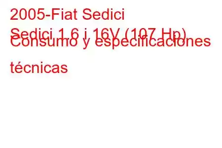 2005-Fiat Sedici
Sedici 1.6 i 16V (107 Hp) Consumo y especificaciones técnicas